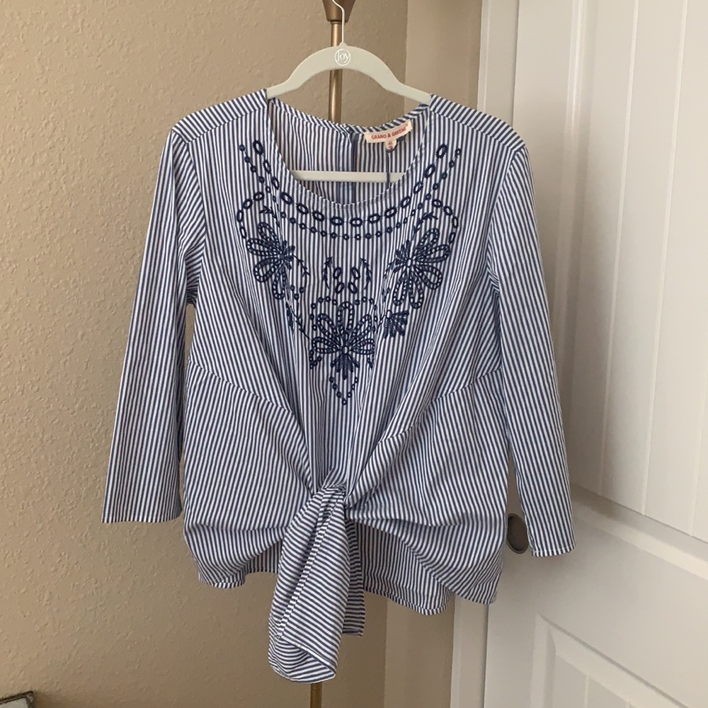 Grand and Greene Front Tie Top